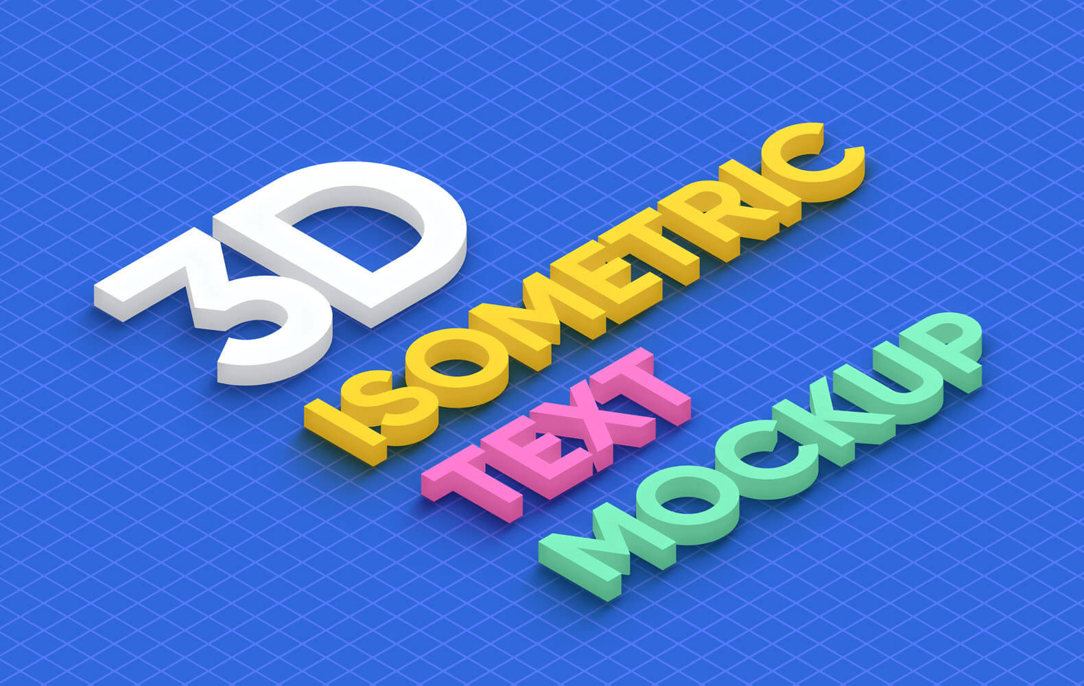 3D-изометрик текст — Мокап  (PSD)